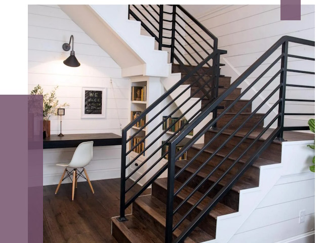 Перила для лестницы в доме в Коврове от 7418 руб. — ПРОЛЁТ-Квр