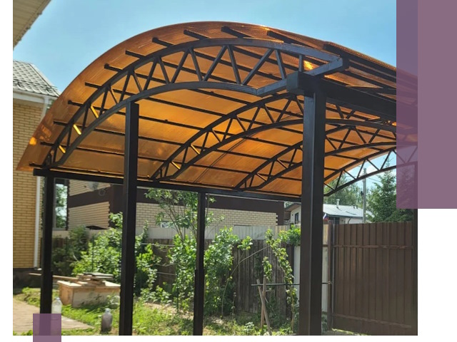 Изготовление навесов под ключ в Коврове из качественных материалов