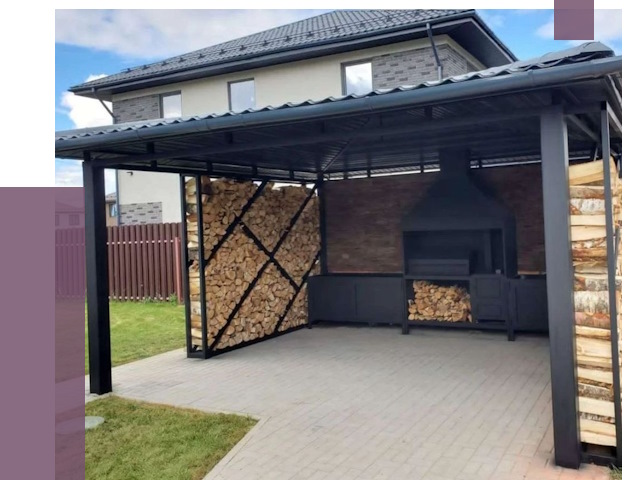 Навесы для барбекю в Коврове от 12739 руб. под ключ | ПРОЛЁТ-Квр