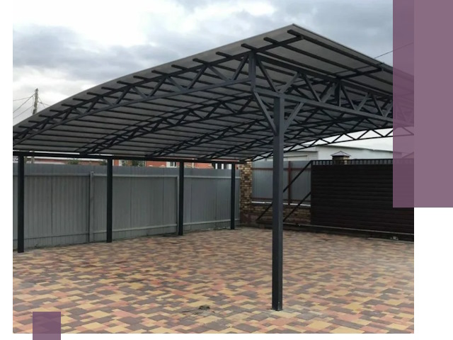 Металлические навесы под ключ в Коврове — изготовление и монтаж