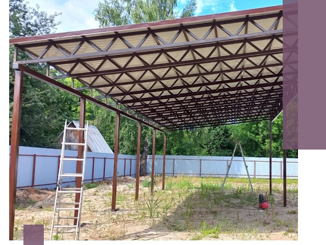 Односкатные навесы под ключ в Коврове — изготовление и монтаж