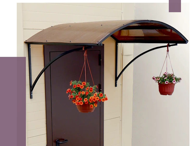 Козырьки над входом в Коврове от 14836 руб.  | ПРОЛЁТ-Квр