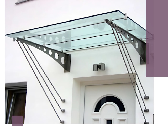Козырьки над входом под ключ в Коврове — изготовление и монтаж