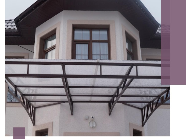 Козырьки из поликарбоната под ключ в Коврове