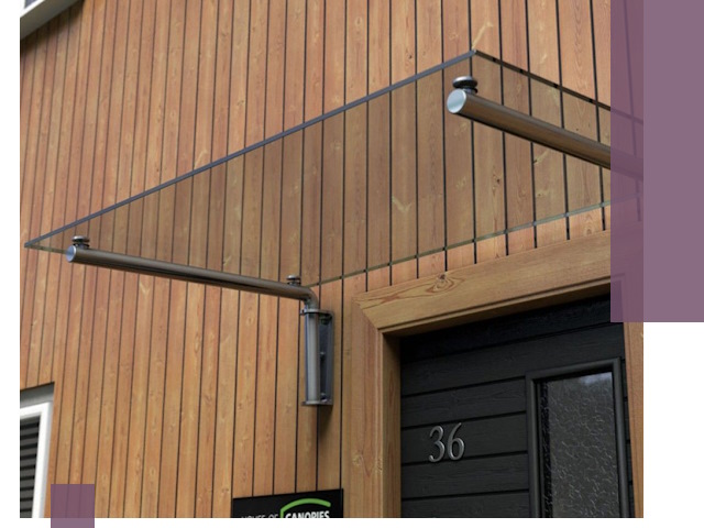 Стеклянные козырьки на входы и фасады в Коврове