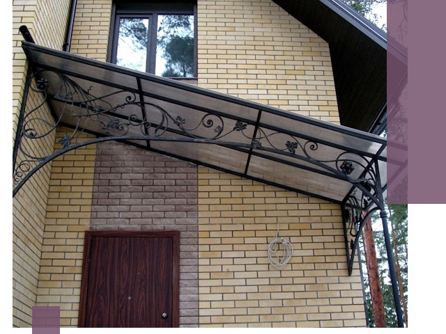 Односкатные козырьки из металла под ключ в Коврове