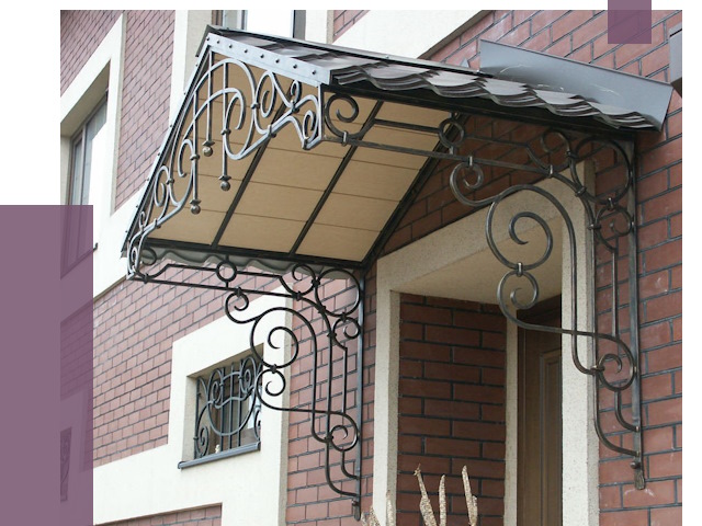 Двускатные козырьки в Коврове под ключ от 12790 руб.