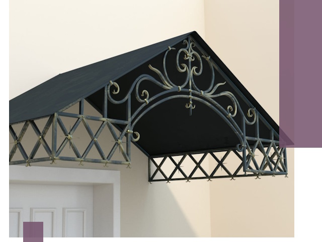 Двускатные металлические козырьки под ключ в Коврове