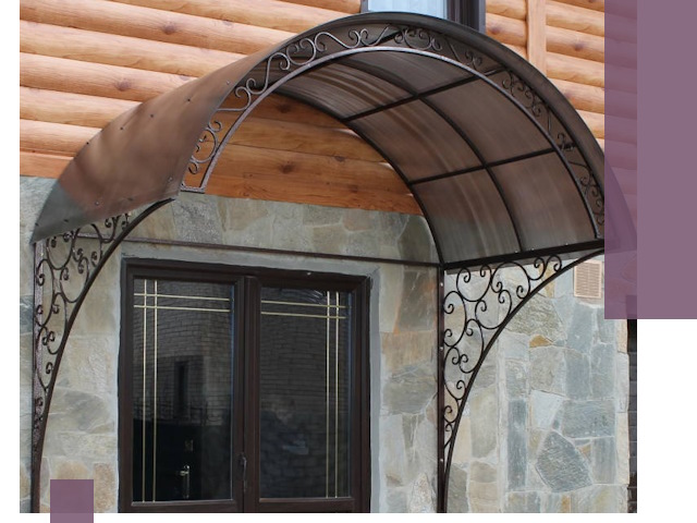 Арочные козырьки под ключ в Коврове: изготовление и монтаж